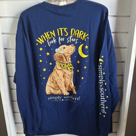 Simply Southern Golden Retriever Navy Long Sleeve Tee - Picture 3 of 5